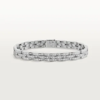 Maillon Panthere Armband, dreireihig, pavé-besetzt