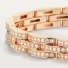 Maillon Panthere Armband, dreireihig, pavé-besetzt