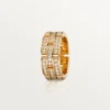 Maillon Panthere Ring, 3 Reihen mit halbem Diamantpavé – Roségold, Diamanten – Cartier