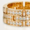 Maillon Panthere Ring, 3 Reihen mit halbem Diamantpavé – Roségold, Diamanten – Cartier