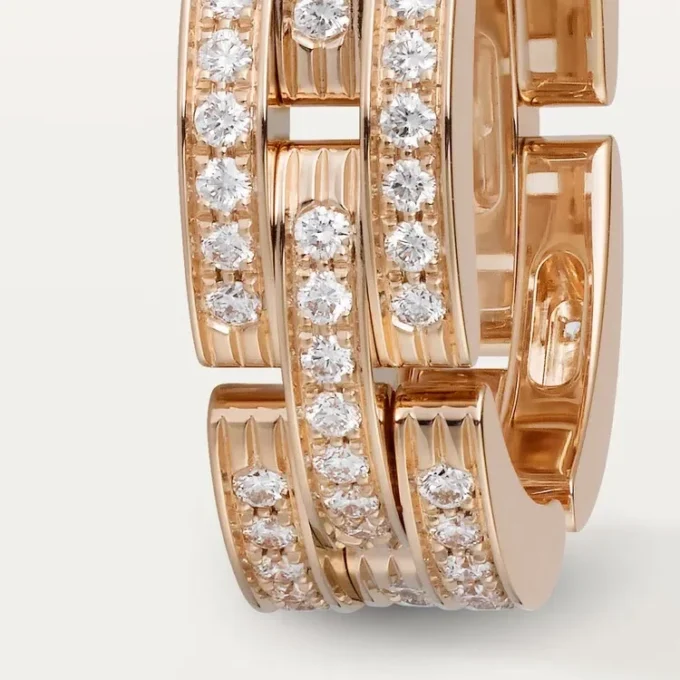 Maillon Panthere Ring, dreireihig, pavé