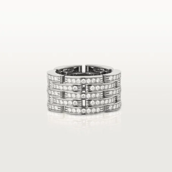 Maillon Panthere Ring, fünfreihig, pavé-besetzt