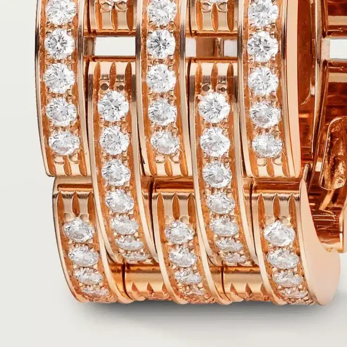 Maillon Panthere Ring, fünfreihig, pavé-besetzt