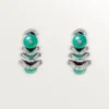 Ohrringe „Geometrie & Contrastes“, Chrysopras, Pavé