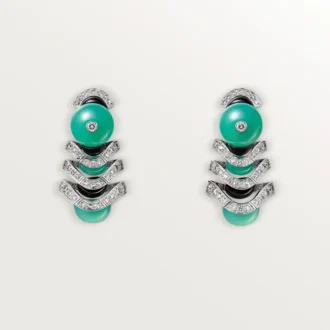 Ohrringe „Geometrie & Contrastes“, Chrysopras, Pavé