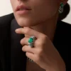 Ohrringe „Geometrie & Contrastes“, Chrysopras, Pavé