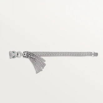 Panthere De Cartier Armband, an Kette, halb gepavé
