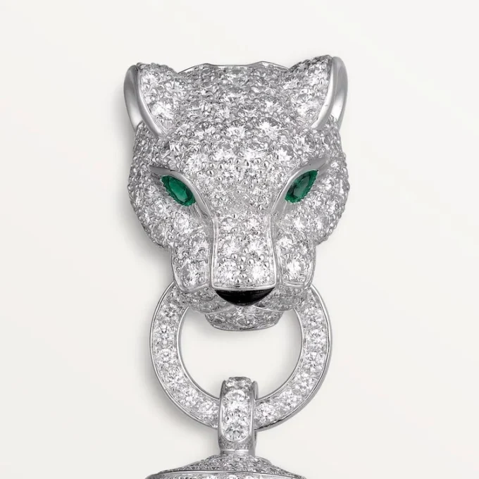 Panthere De Cartier Armband, an Kette, halb gepavé
