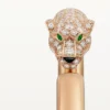 Panthere de Cartier Armband, kleines Modell, halb mit Diamanten besetzt