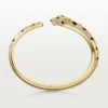 Panthere De Cartier Armband, mittleres Modell, halb pavé-besetzt
