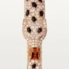 Panthere De Cartier Armband, mittleres Modell, halb pavé-besetzt