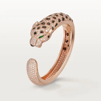 Panthere De Cartier Armband, Obsidian, pavé-gefasst