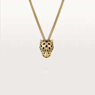 Panthere De Cartier Halskette – Gelbgold, Lack, Diamanten, Tsavorit-Granat, Onyx – Cartier