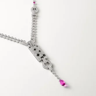 Panthere de Cartier Halskette, Rubellit, Pavé
