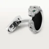 Panthere De Cartier Manschettenknöpfe – Rhodiniertes Weißgold, Diamanten, Smaragde, Onyx – Cartier
