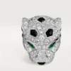 Panthere De Cartier Manschettenknöpfe – Rhodiniertes Weißgold, Diamanten, Smaragde, Onyx – Cartier