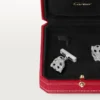 Panthere De Cartier Manschettenknöpfe – Rhodiniertes Weißgold, Diamanten, Smaragde, Onyx – Cartier