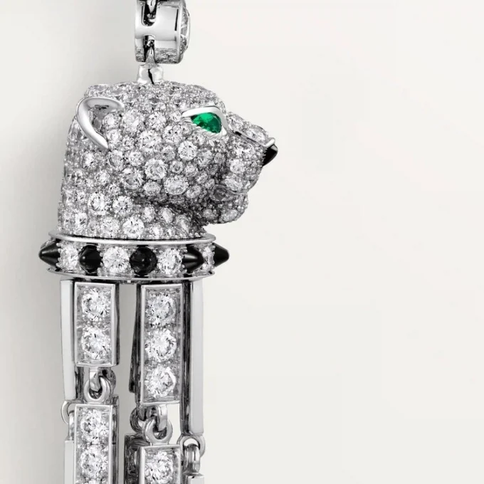 Panthere De Cartier Ohrringe, Rubin, großes Modell, pavé-gefasst