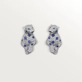 Panthere de Cartier Ohrringe, Saphire, Pavé