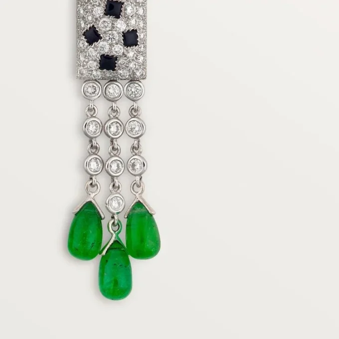 Panthere de Cartier Ohrringe – Weißgold, Smaragde, Onyx, Diamanten – Cartier
