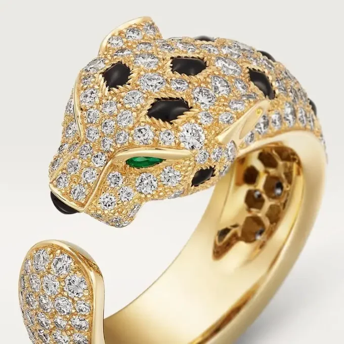 Panthere De Cartier Ring – Gelbgold, Smaragde, Onyx, Diamanten – Cartier