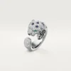 Panthere de Cartier Ring, mittleres Modell, halb pavé-besetzt