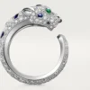 Panthere de Cartier Ring, mittleres Modell, halb pavé-besetzt