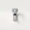 Panthere de Cartier Ring, mittleres Modell, halb pavé-besetzt