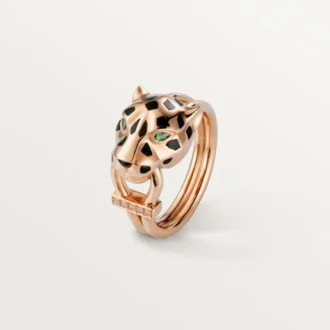 Panthere De Cartier Ring – Roségold, Tsavorit-Granate, Onyx, schwarzer Lack, Diamanten – Cartier