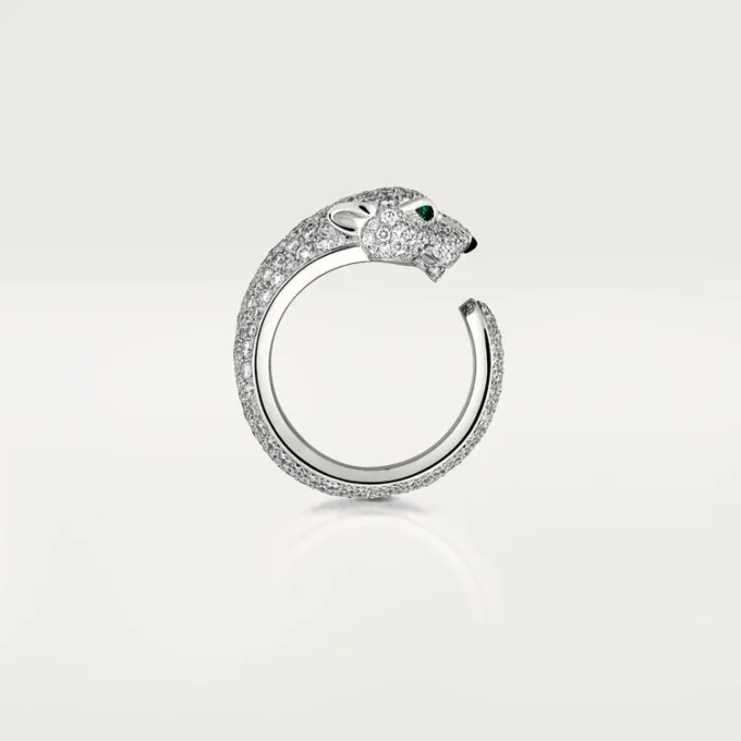 Panthere De Cartier Ring – Weißgold, Diamanten, Smaragde, Onyx – Cartier