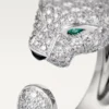 Panthere De Cartier Ring – Weißgold, Diamanten, Smaragde, Onyx – Cartier