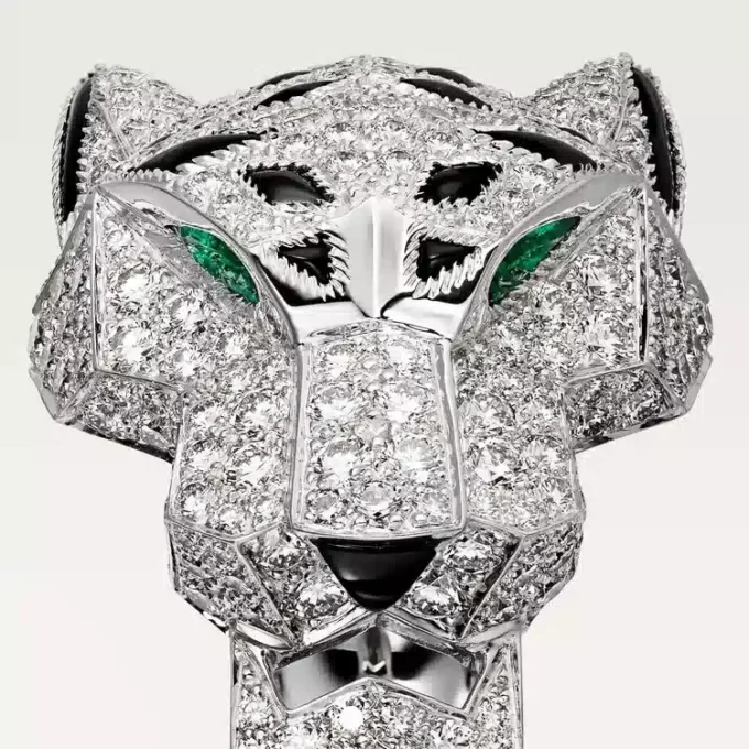 Panthere De Cartier Ring – Weißgold, Diamanten, Smaragde, Onyx – Cartier