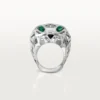 Panthere De Cartier Ring – Weißgold ohne Rhodinierung, Tsavorit-Granate, Onyx – Cartier