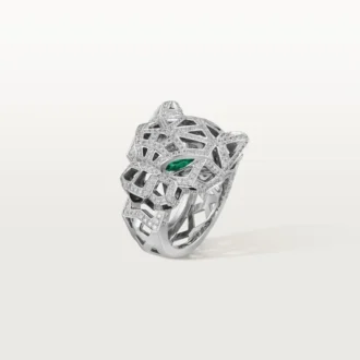 Panthere De Cartier Ring – Weißgold, Onyx, Smaragde, Diamanten – Cartier