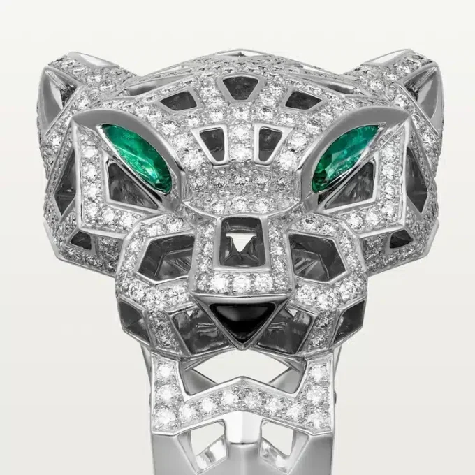 Panthere De Cartier Ring – Weißgold, Onyx, Smaragde, Diamanten – Cartier