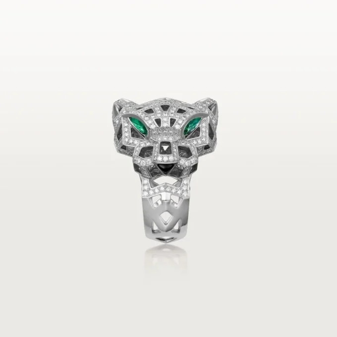 Panthere De Cartier Ring – Weißgold, Onyx, Smaragde, Diamanten – Cartier