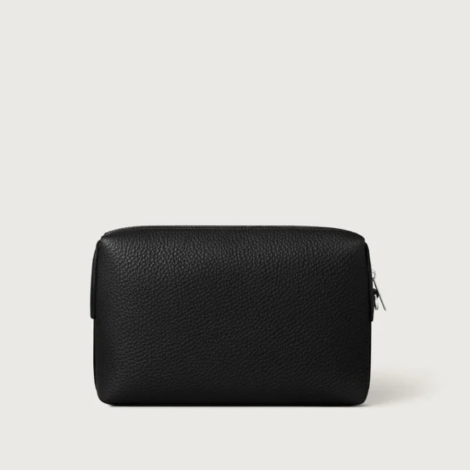Quadratische Tasche, Must de Cartier – Schwarzes Kalbsleder, Palladium-Finish – Cartier