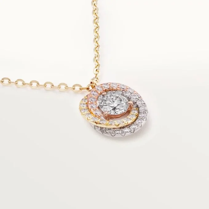 Trinity-Anhänger, 1 Diamant, pavé-gefasst