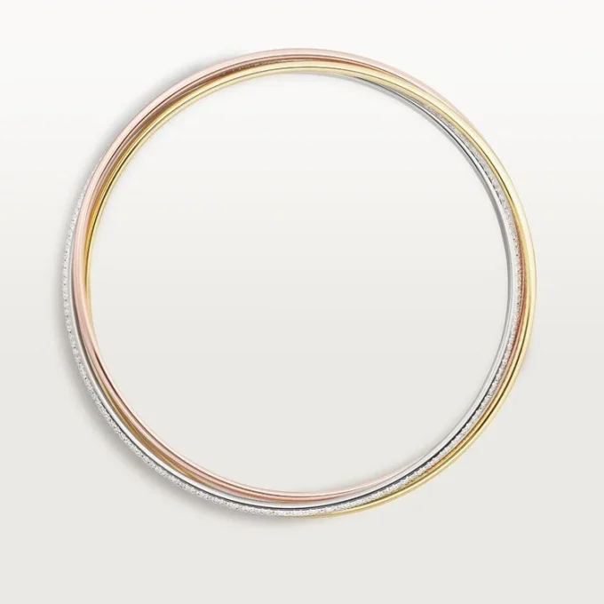 Trinity-Armband, kleines Modell, halb pavé-besetzt