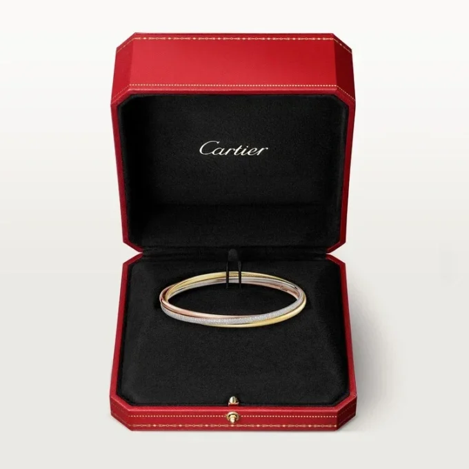 Trinity-Armband, kleines Modell, halb pavé-besetzt