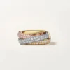 Trinity Cushion Ring, klassisches Modell, mit Pavé-Besatz