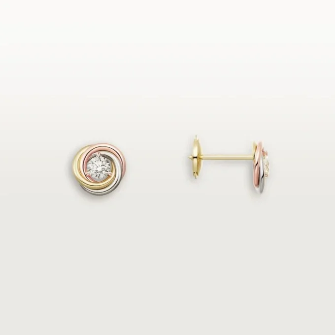 Trinity-Ohrringe, 2 Diamanten