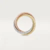 Trinity-Ring, großes Modell, mit Pavé-Fassung