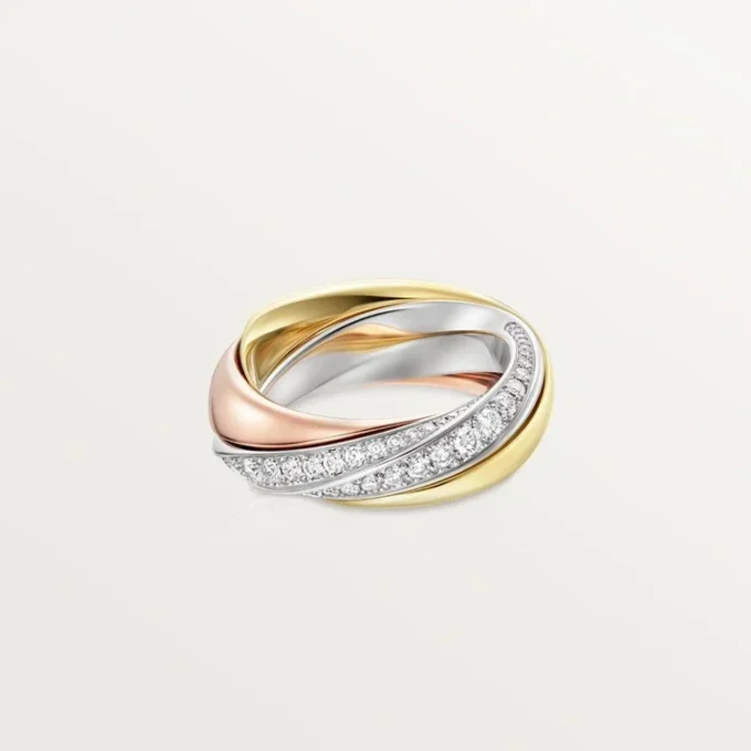 Trinity-Ring, halb pavé-besetzt