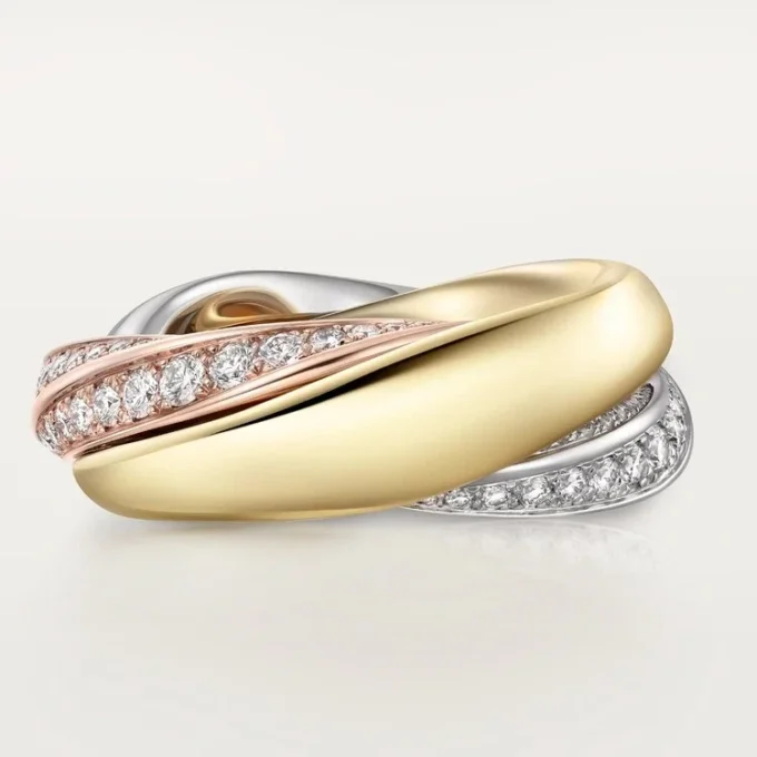 Trinity-Ring, halb pavé-besetzt