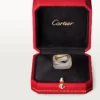 Trinity-Ring, kissenförmig, großes Modell, mit Pavé-Besatz