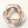 Trinity-Ring, kissenförmig, mittleres Modell, halb pavé-besetzt