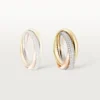 Trinity-Ring, klassisches Modell, halb pavé-besetzt