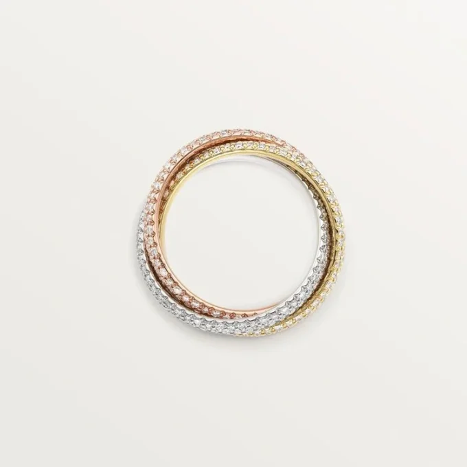 Trinity-Ring, klassisches Modell, mit Pavé-Fassung
