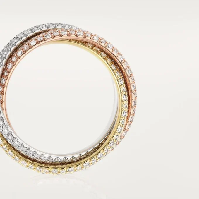 Trinity-Ring, klassisches Modell, mit Pavé-Fassung